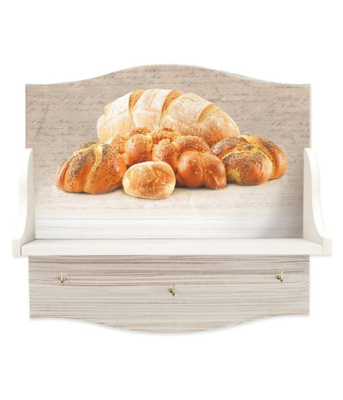 Trade Shop - Mensola Portabarattoli Multiuso Con Stampa Pane Hd Organizer Per Utensili Cucina -