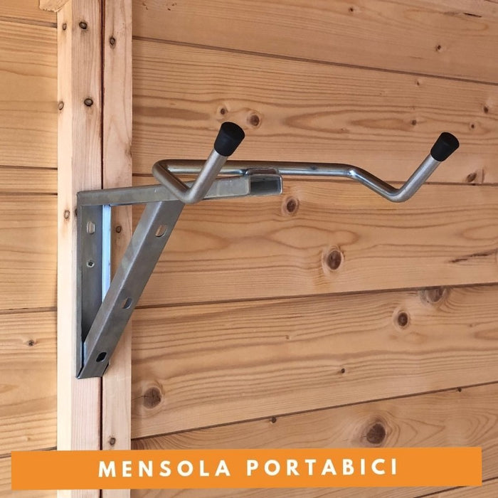 Mensola Portabici in Acciaio Zincato - Supporto Salvaspazio per Bicicletta - Home Idea Italia