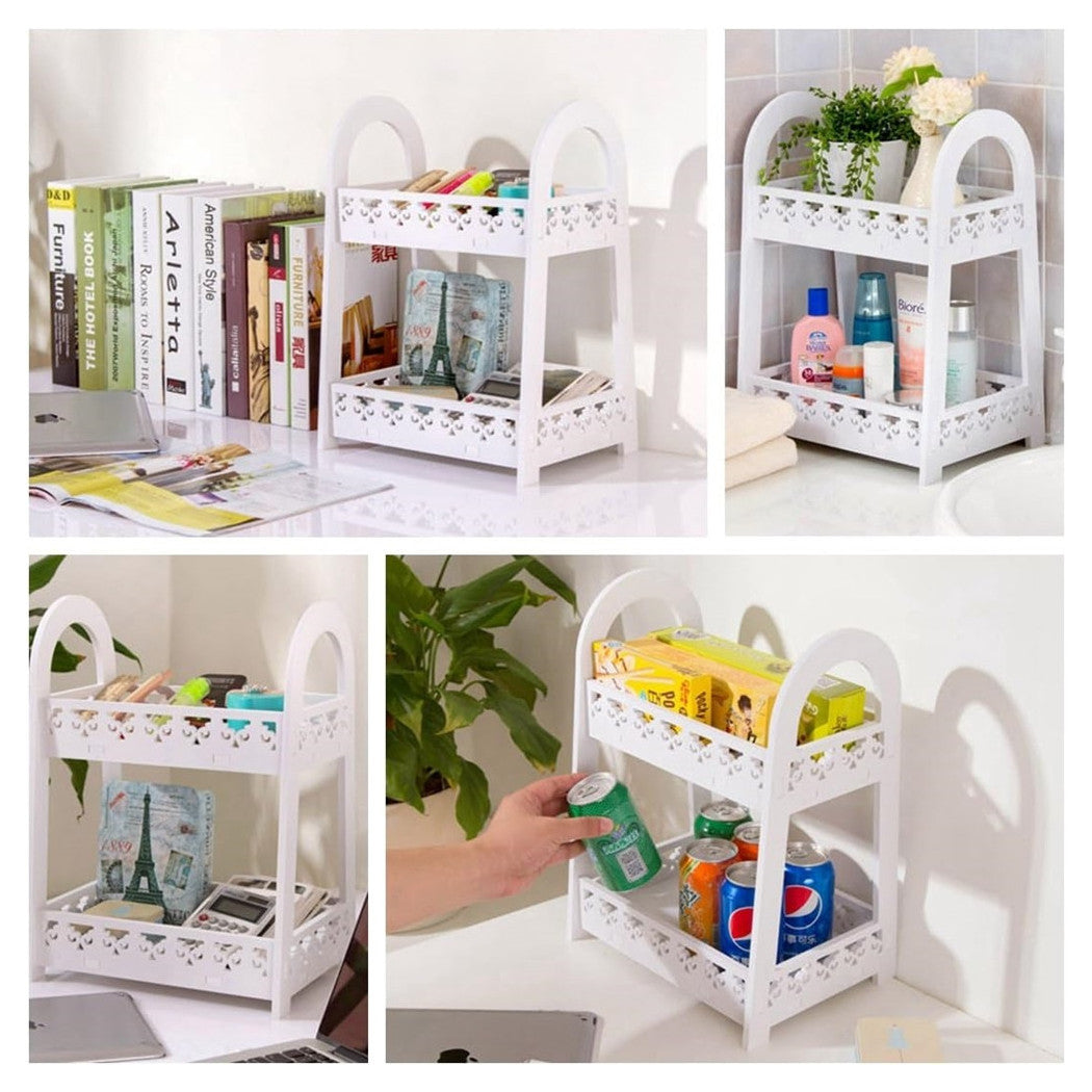 Trade Shop - Mensola Portaoggetti A Doppio Strato Per Cucina Bagno Ufficio Stile Europeo Da Scrivania -