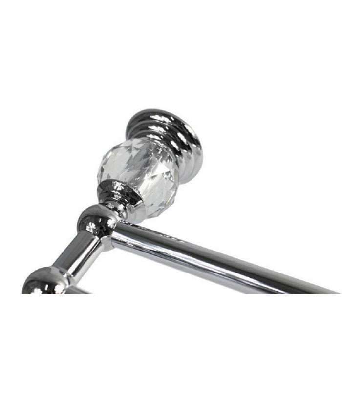 Mensola Portasciugamani Da Bagno Doppio Ripiano Con Cristalli In Acrilico 52827         