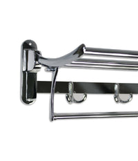 Mensola Portasciugamani Doppio Ripiano Bagno Ganci Accappatoio In Acciaio 52817         