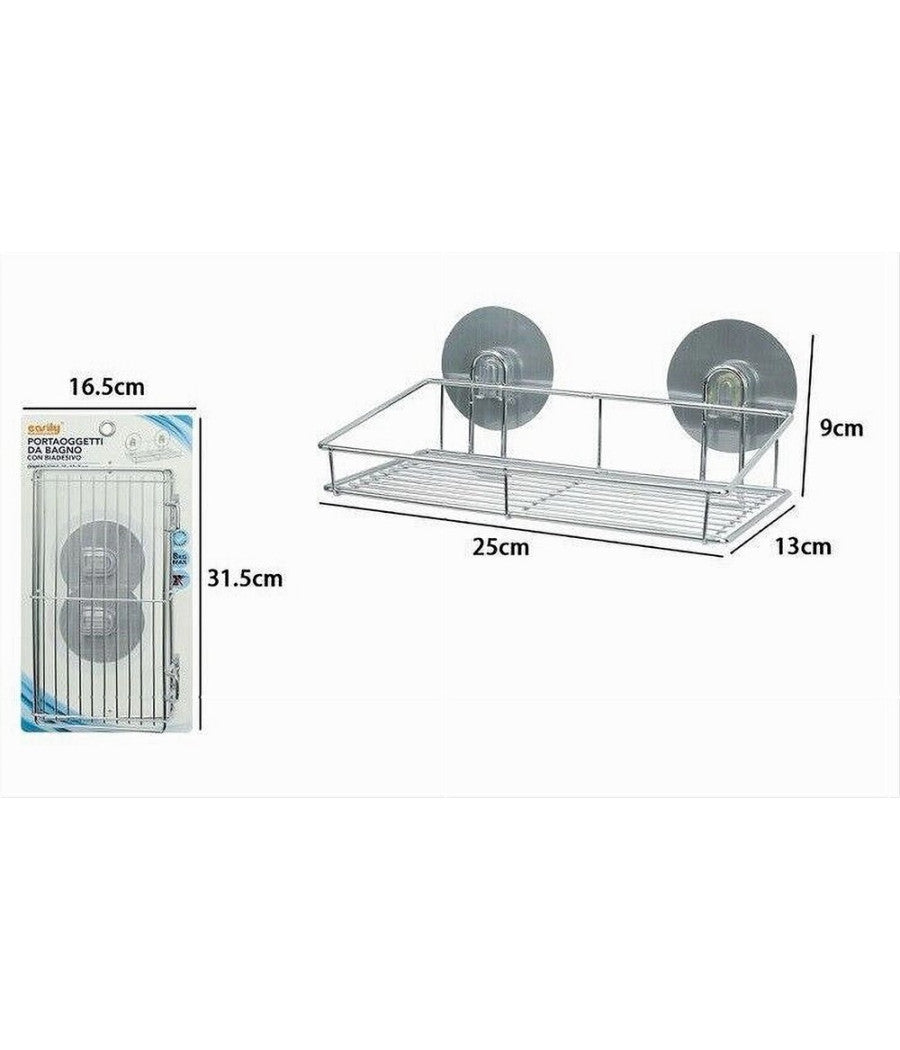 Mensola Rettangolare Porta Oggetti Arredo Da Bagno Montaggio Con Biadesivo 79841         