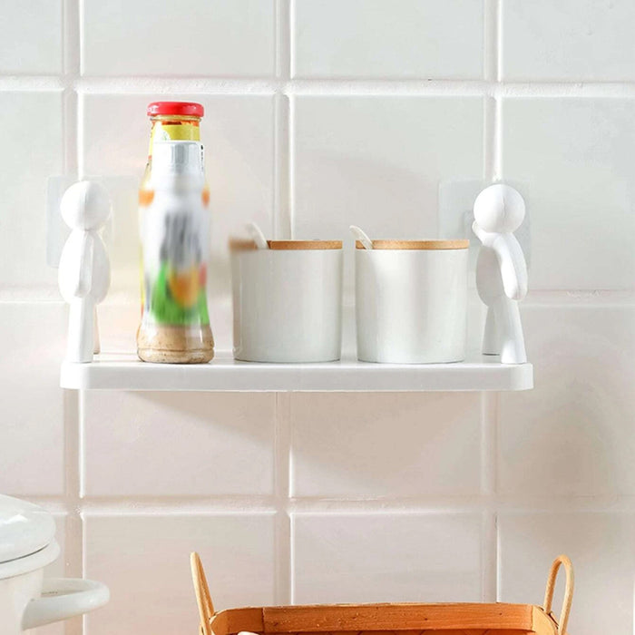 Trade Shop - Mensola Ripiano Multiuso Porta Oggetti Fissaggio Con Adesivo Per Bagno Cucina -