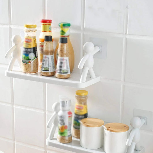 Trade Shop - Mensola Ripiano Multiuso Porta Oggetti Fissaggio Con Adesivo Per Bagno Cucina -
