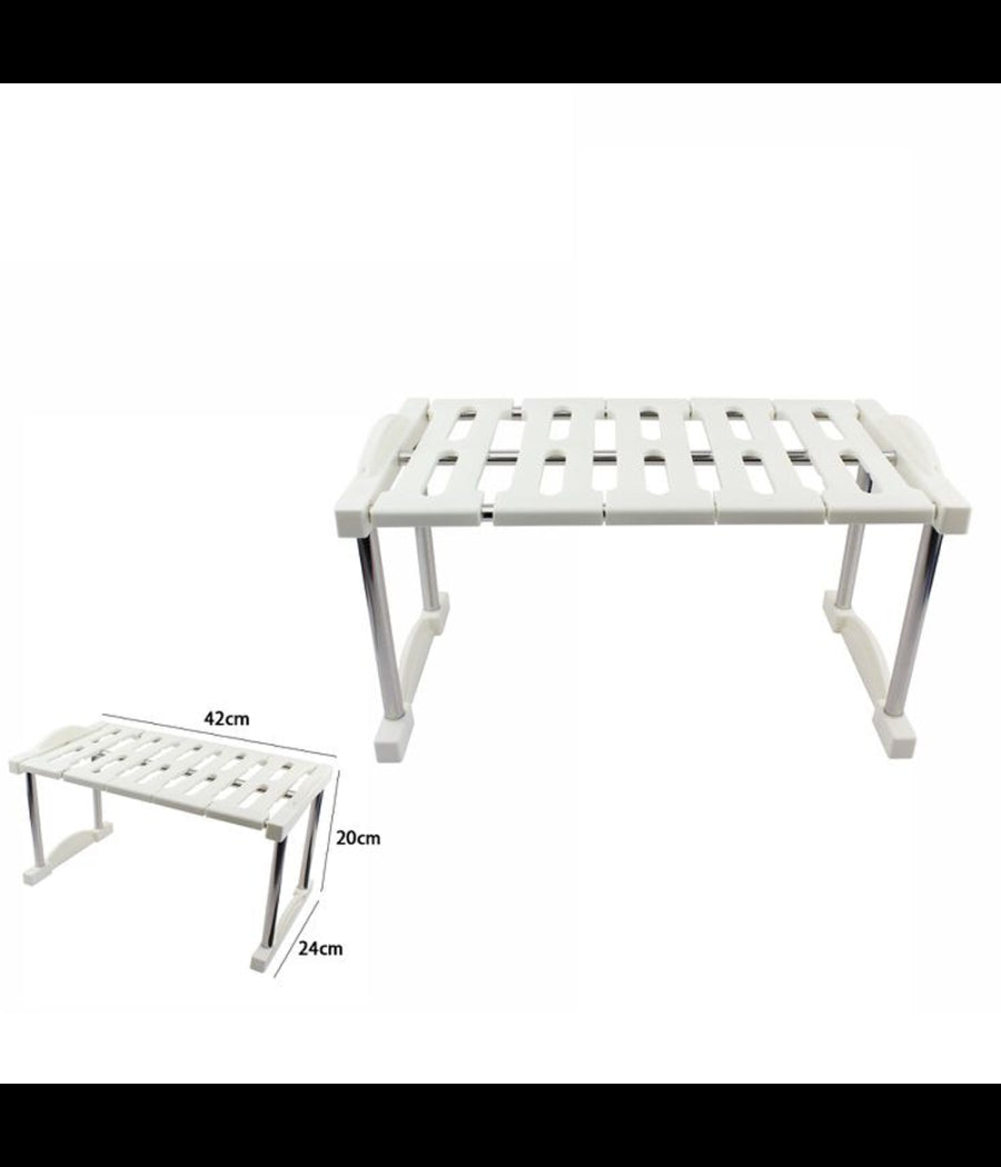 Mensola Sovrapponibile Salvaspazio Impilabile Organizer Cucina Armadio Mobili 20         