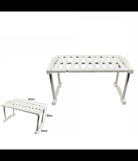 Mensola Sovrapponibile Salvaspazio Impilabile Organizer Cucina Armadio Mobili 20         