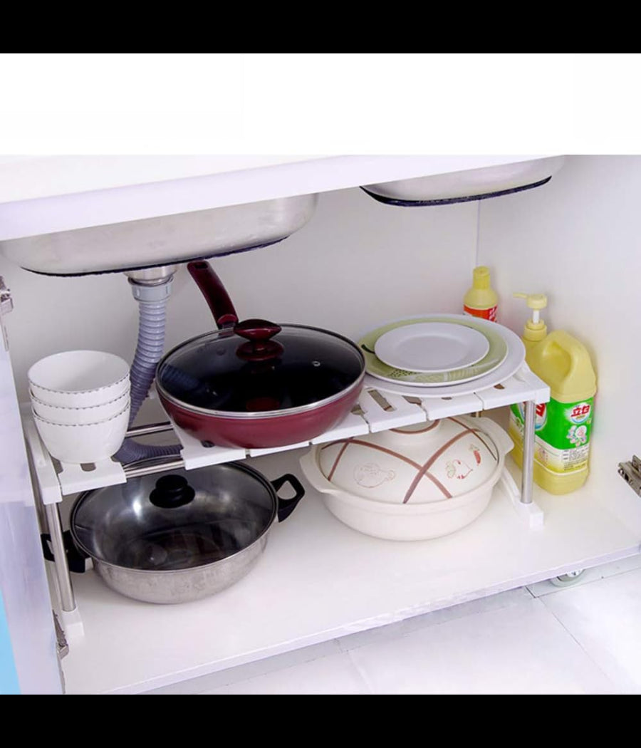 Mensola Sovrapponibile Salvaspazio Impilabile Organizer Cucina Armadio Mobili 27         