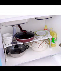 Mensola Sovrapponibile Salvaspazio Impilabile Organizer Cucina Armadio Mobili 27         