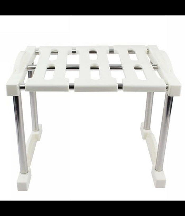 Mensola Sovrapponibile Salvaspazio Impilabile Organizer Cucina Armadio Mobili 27         