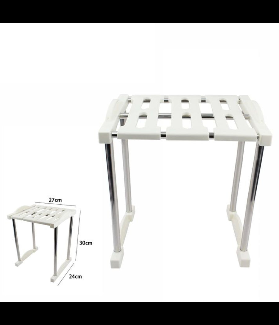 Mensola Sovrapponibile Salvaspazio Impilabile Organizer Cucina Armadio Mobili 27         