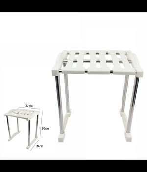 Mensola Sovrapponibile Salvaspazio Impilabile Organizer Cucina Armadio Mobili 27         