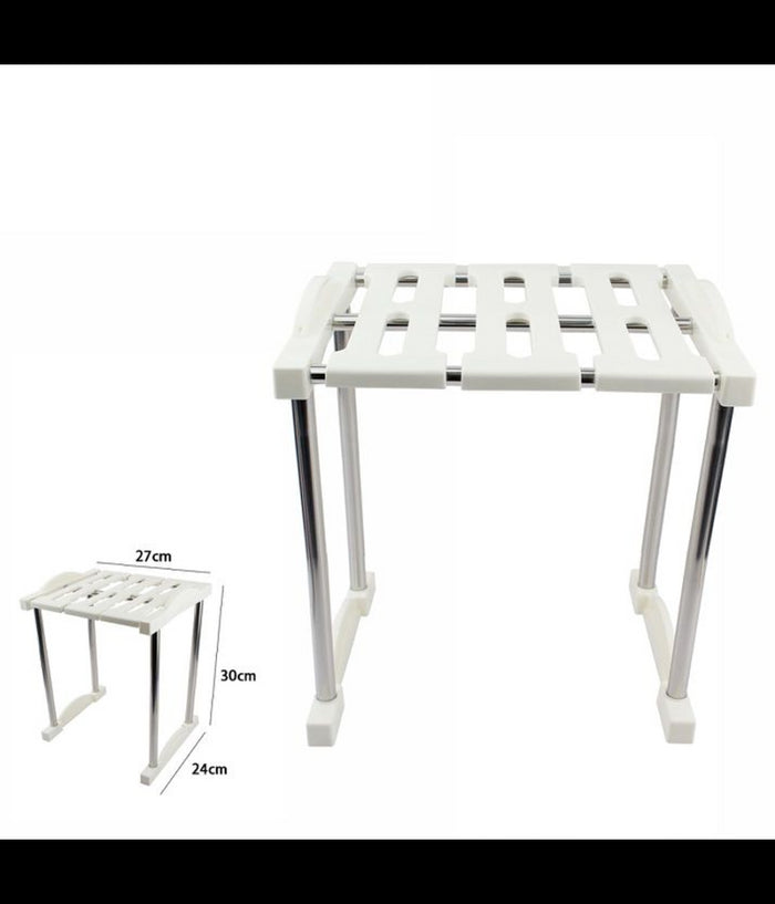 Mensola Sovrapponibile Salvaspazio Impilabile Organizer Cucina Armadio Mobili 27         