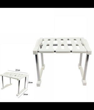 Mensola Sovrapponibile Salvaspazio Impilabile Organizer Cucina Armadio Mobili         