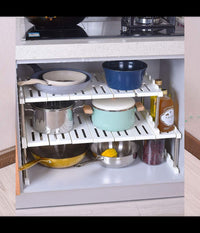 Mensola Sovrapponibile Salvaspazio Organizer Impilabile Armadio Mobili 65x24x30         