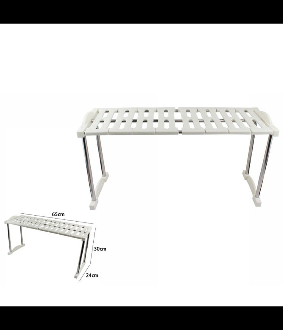 Mensola Sovrapponibile Salvaspazio Organizer Impilabile Armadio Mobili 65x24x30         