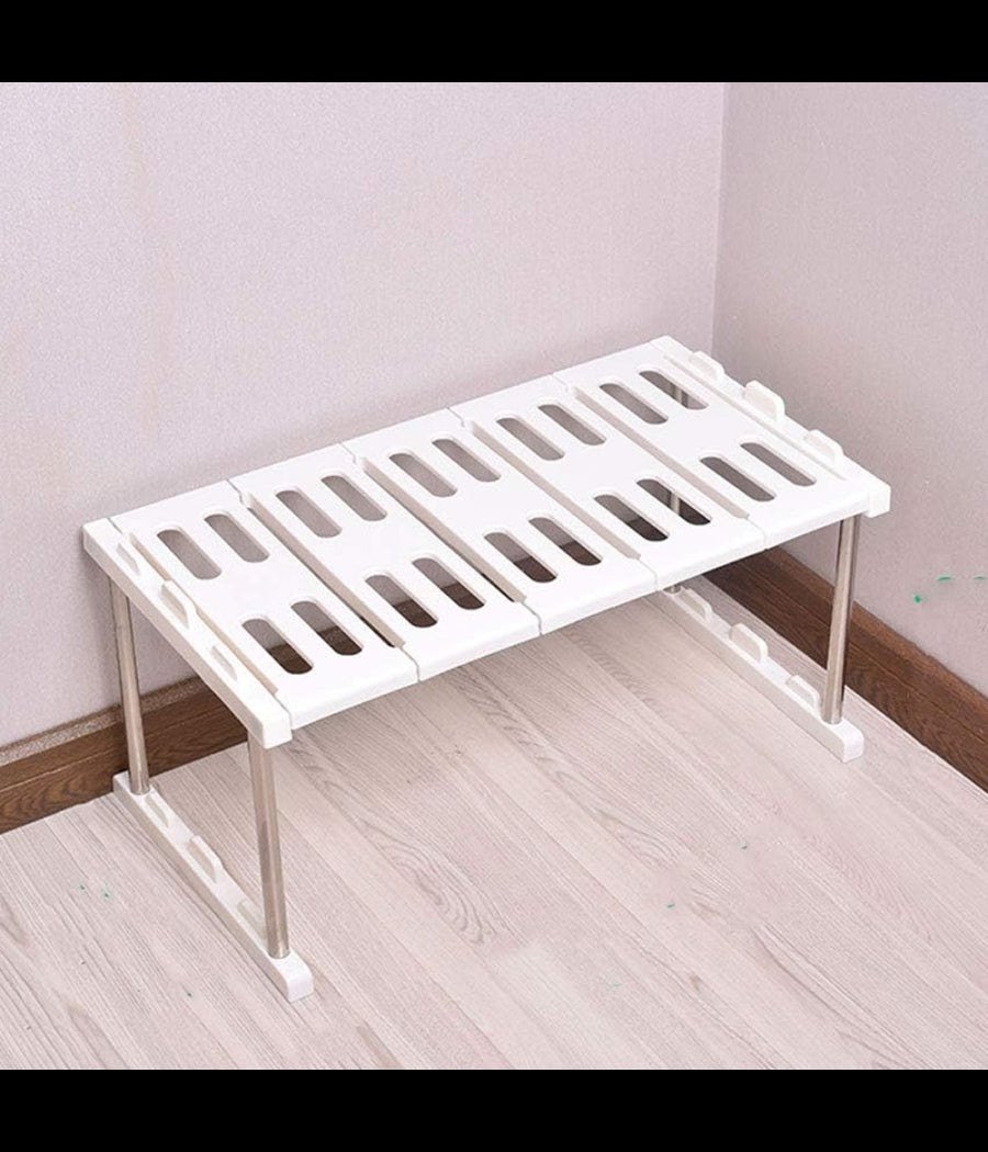 Mensola Sovrapponibile Salvaspazio Organizer Impilabile Armadio Mobili 65x24x30         