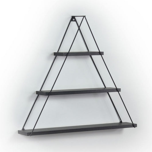 Mensola triangolare Moset 3 ripiani nero MT191005