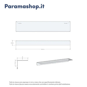 Mensola da bagno in alluminio Beige con finitura opaca, dimensioni 40 cm | Bergen