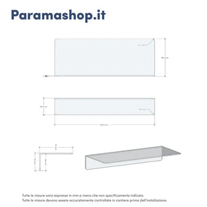 Mensola da bagno in alluminio bianco opaco 20 cm | Bergen 