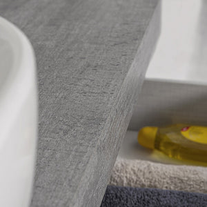 Mensolone Bagno Sospeso 120 cm Cemento completo di lavabo e specchio