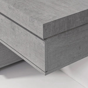 Mensolone Bagno Sospeso 120 cm Cemento completo di lavabo e specchio