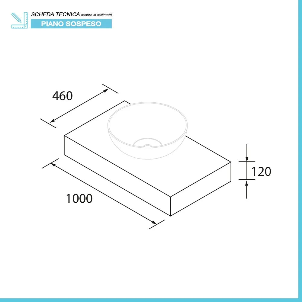 Mensolone portalavabo da 100 cm in legno MDF rovere africa Sumo