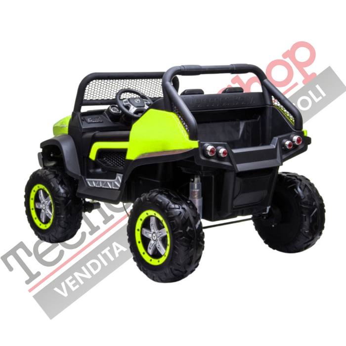 Auto Elettrica per Bambini Mercedes Unimog 12V 2 Posti Monitor Touchscreen Mp4-Verde