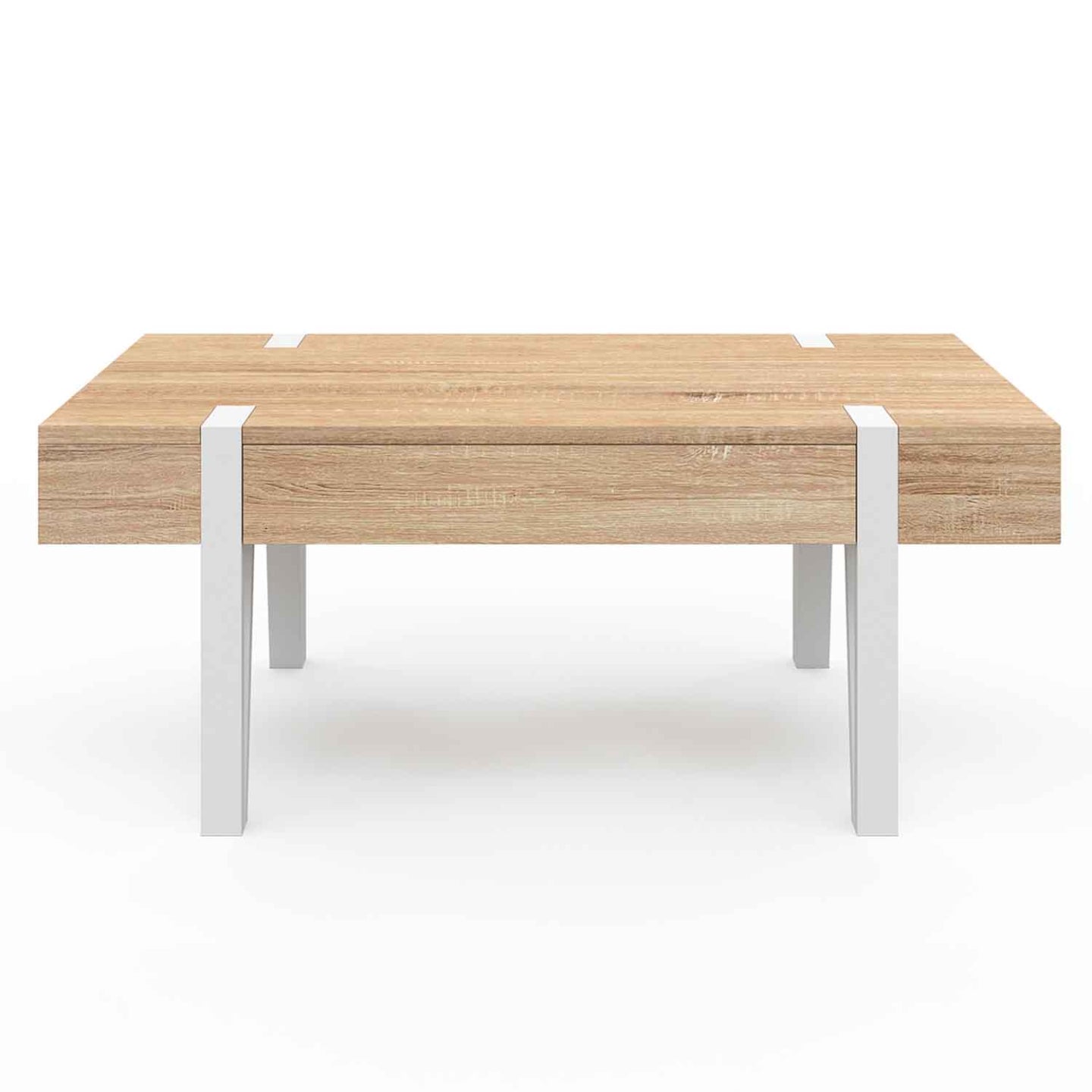 IDMarket - Mesa de centro AUSTRIA de 1 cajón con patas de pino blanco