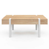 IDMarket - Mesa de centro AUSTRIA de 1 cajón con patas de pino blanco