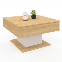 IDMarket - Mesa de centro cuadrada elevable EDEN de madera y blanco