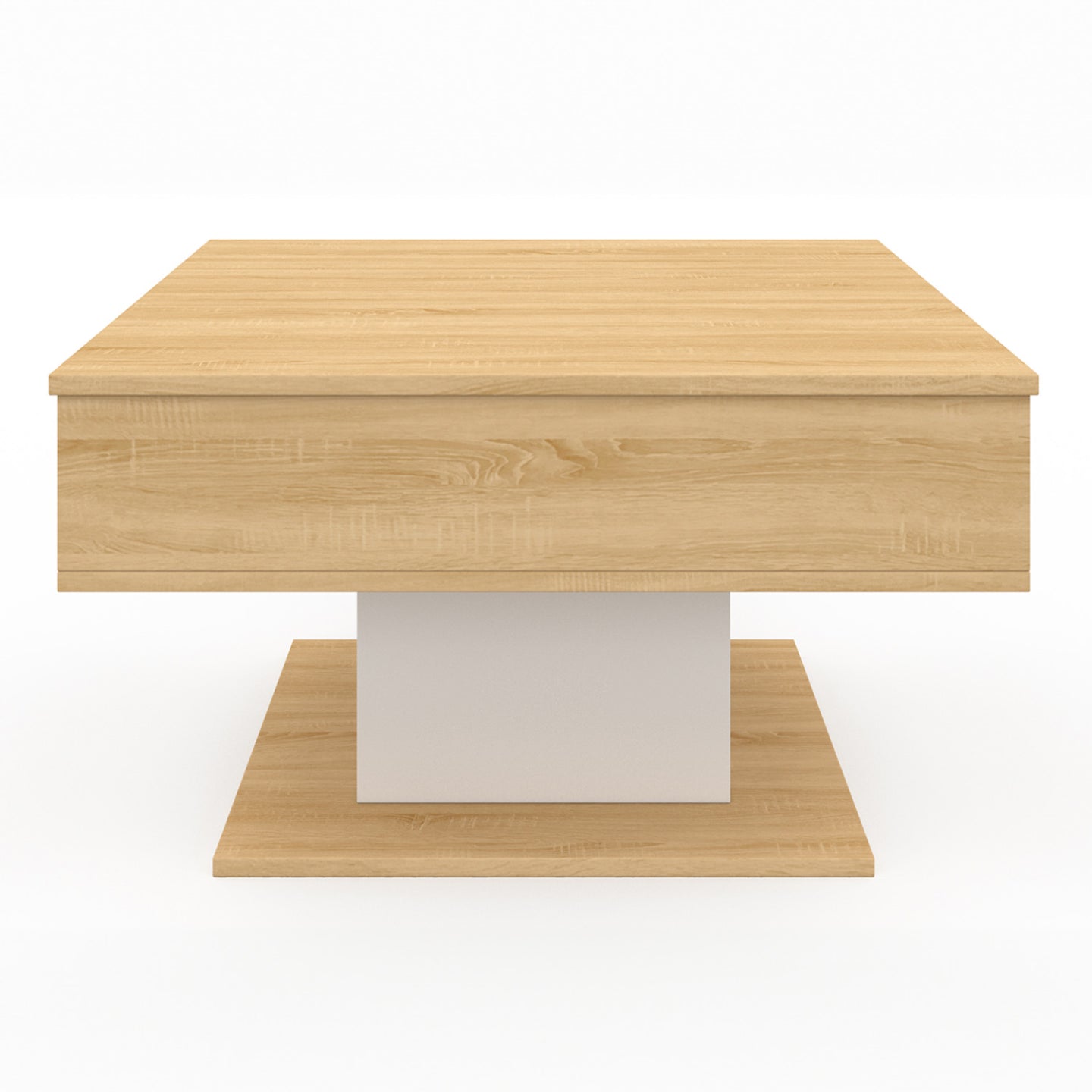 IDMarket - Mesa de centro cuadrada elevable EDEN de madera y blanco