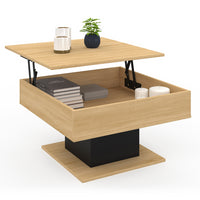 IDMarket - Mesa de centro cuadrada elevable EDEN de madera y negro