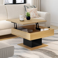 IDMarket - Mesa de centro cuadrada elevable EDEN de madera y negro