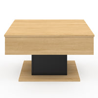 IDMarket - Mesa de centro cuadrada elevable EDEN de madera y negro