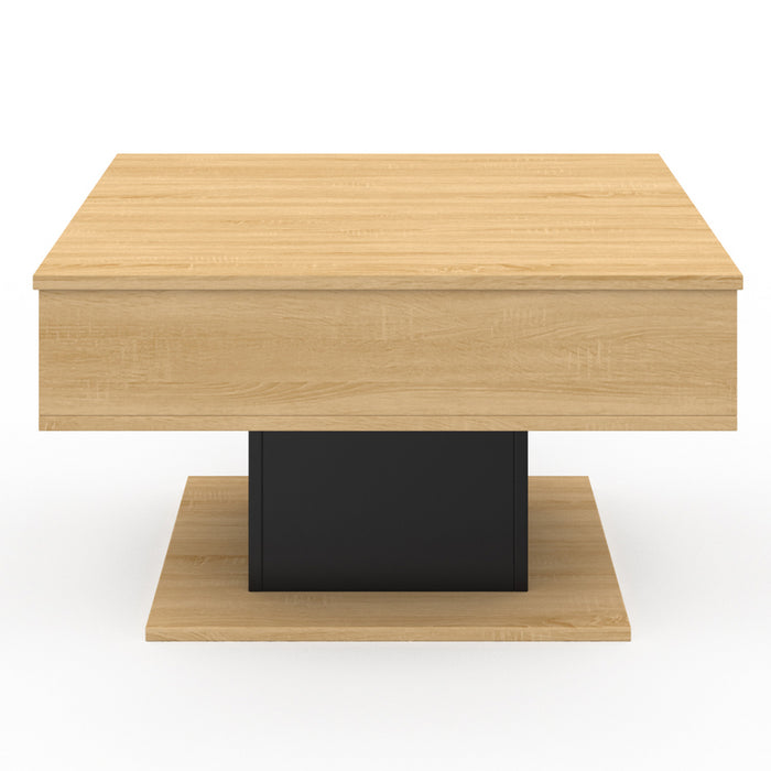 IDMarket - Mesa de centro cuadrada elevable EDEN de madera y negro