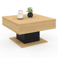 IDMarket - Mesa de centro cuadrada elevable EDEN de madera y negro