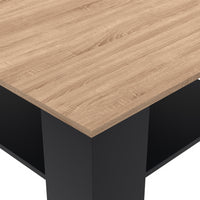 IDMarket - Mesa de centro cuadrada negra ELI con tapa de madera