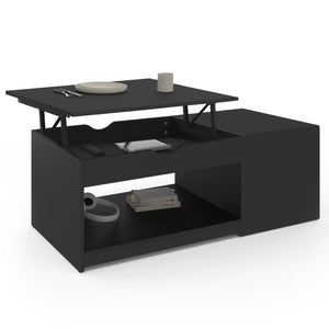 IDMarket - Mesa de centro elevable ELEA con estuche de madera negro