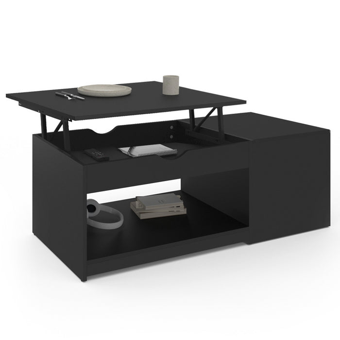 IDMarket - Mesa de centro elevable ELEA con estuche de madera negro
