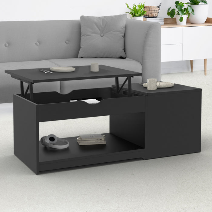 IDMarket - Mesa de centro elevable ELEA con estuche de madera negro