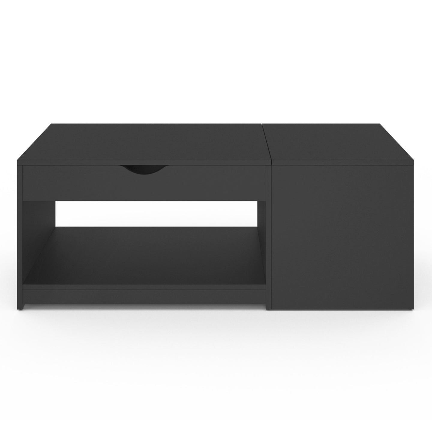 IDMarket - Mesa de centro elevable ELEA con estuche de madera negro