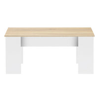 IDMarket - Mesa de centro elevable TARA de madera blanca e imitación de haya