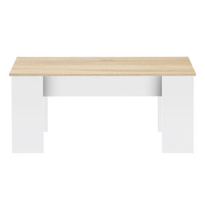 IDMarket - Mesa de centro elevable TARA de madera blanca e imitación de haya