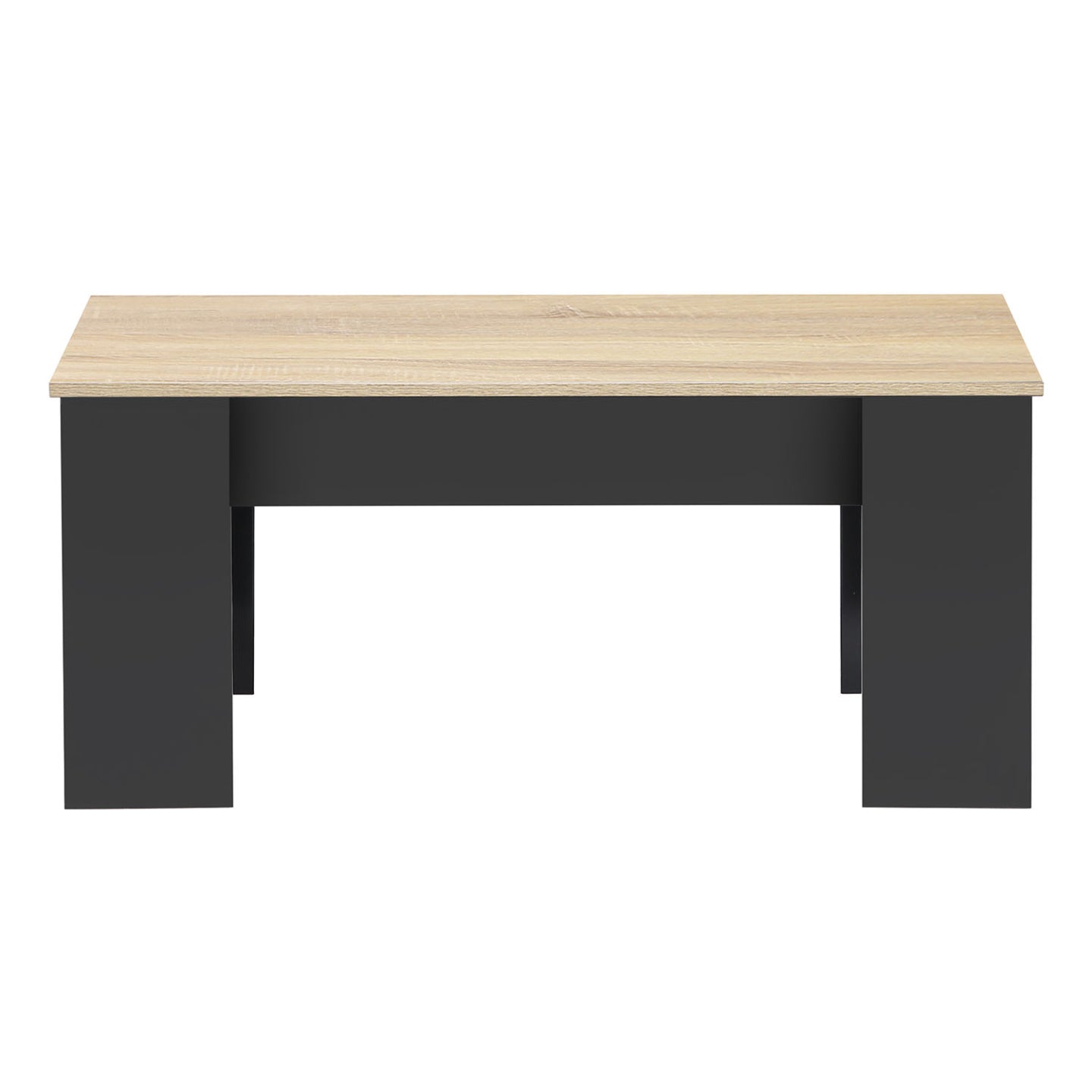 IDMarket - Mesa de centro elevable TARA de madera negra e imitación de haya