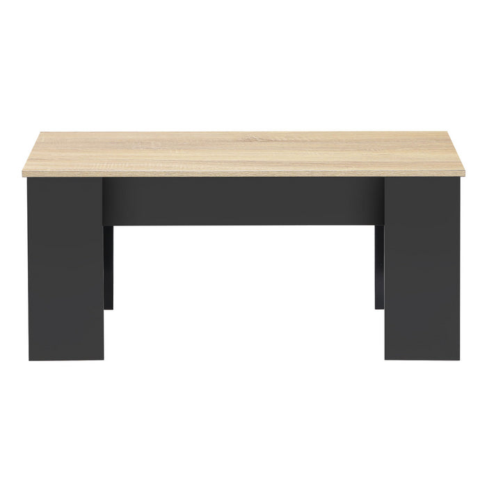IDMarket - Mesa de centro elevable TARA de madera negra e imitación de haya