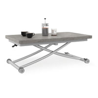 IDMarket - Mesa de centro URBANA con tablero efecto hormigón, plegable en mesa de comedor