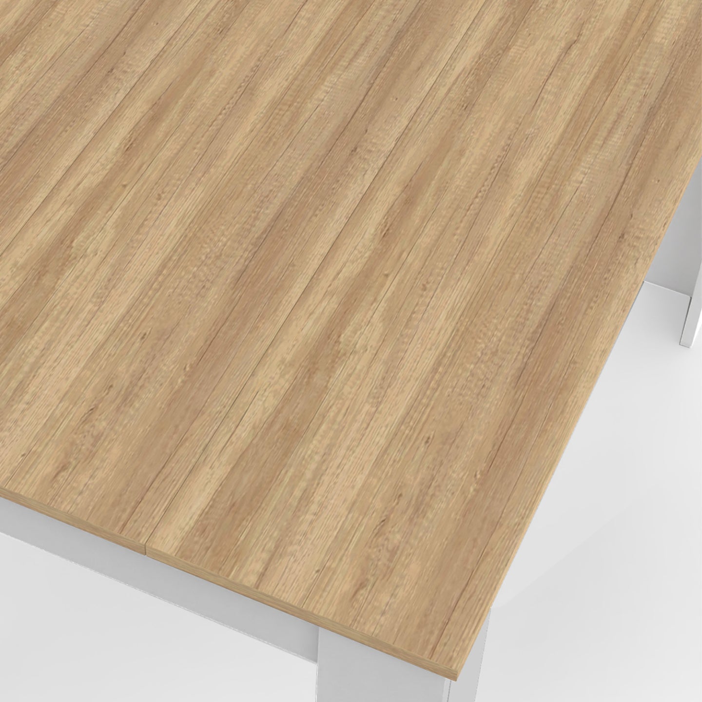 IDMarket - Mesa de comedor ROZY para 4 personas con patas blancas y tablero de madera de 110 cm