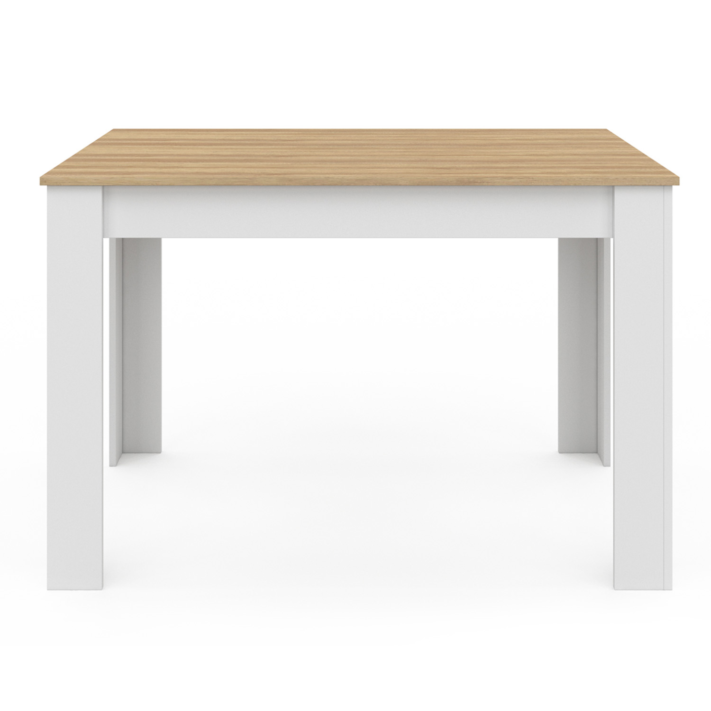 IDMarket - Mesa de comedor ROZY para 4 personas con patas blancas y tablero de madera de 110 cm