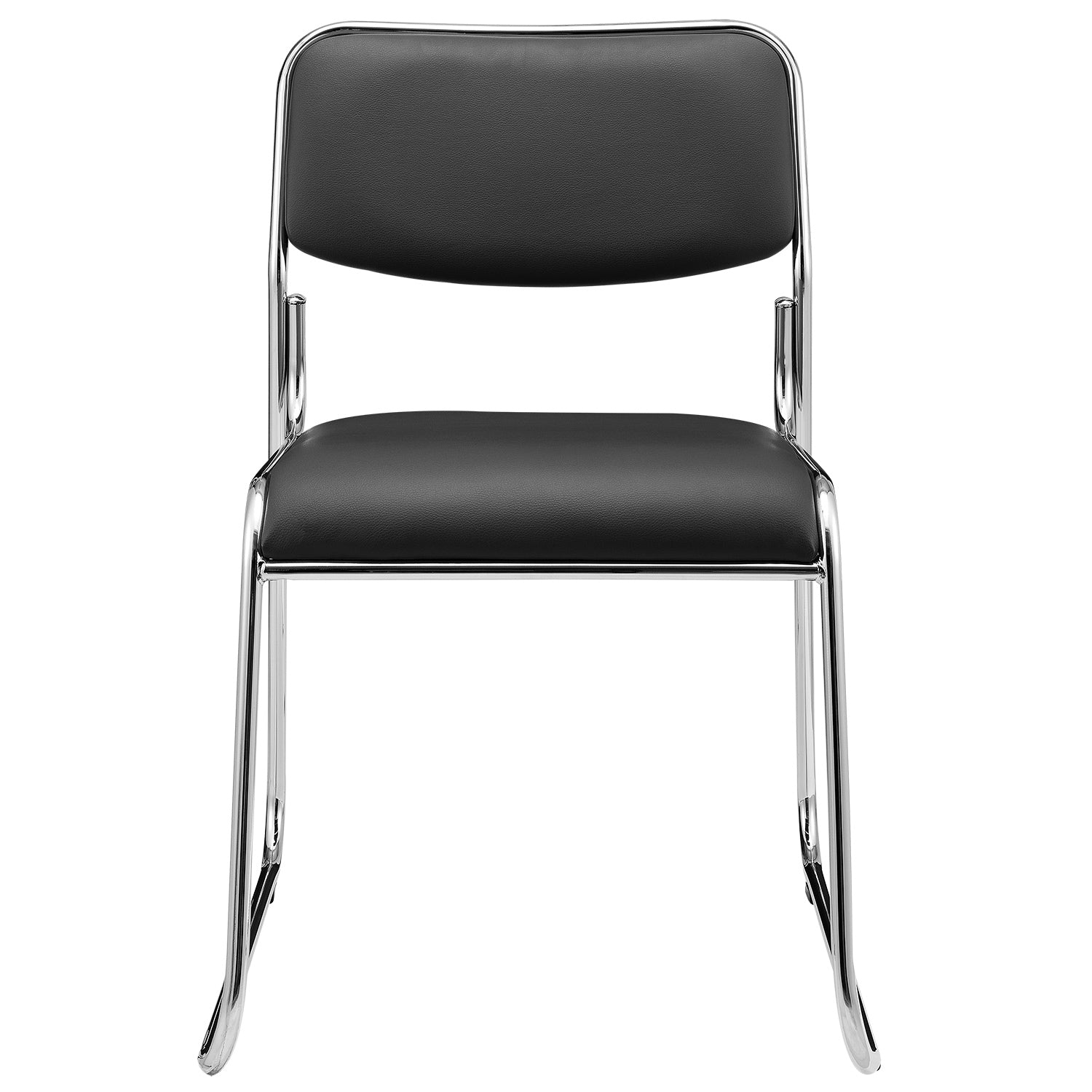 Set di 4 Sedie da Conferenza con Telaio in Metallo Seduta e Schienale Imbottiti - Nero pro.tec