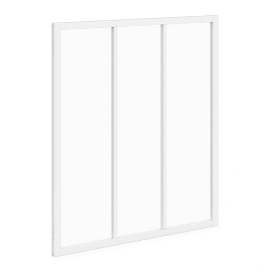 IDMarket - Metallo bianco e vetro temperato Tetto in vetro a 3 lastre L. 93 x H. 108 cm